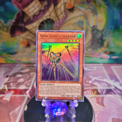 An Ultra Rare "Star Seraph Scepter" card from the Yugioh Set: Duel Power.