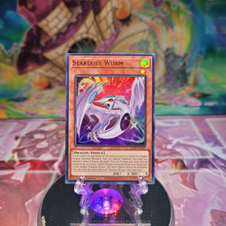 An Ultra Rare "Stardust Wurm" card from the Yugioh Set: 25th Anniversary Tin: Dueling Mirrors.