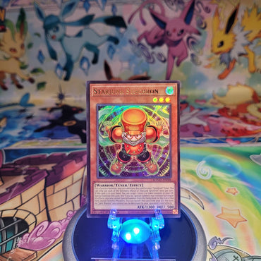 An Ultra Rare "Starjunk Synchron" card from the Yugioh Set: Magnificent Monsters (MAMO).