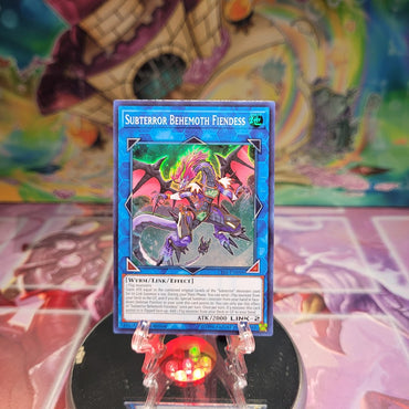 A Super Rare "Subterror Behemoth Fiendess" card from the Yugioh Set: Circuit Break.