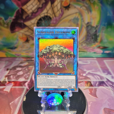 An Ultra Rare "Sunavalon Dryanome" card from the Yugioh Set: Ghosts From the Past.