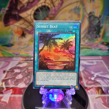 A Super Rare "Sunset Beat" card from the Yugioh Set: Phantom Nightmare.