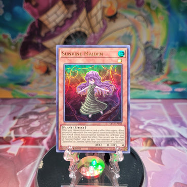 An Ultra Rare "Sunvine Maiden" card from the Yugioh Set: Ghosts From the Past.