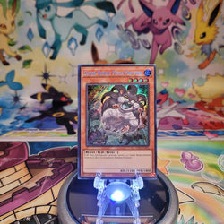 A Secret Rare "Super-Nimble Mega Hamster" card from the Yugioh Set: Rarity Collection 2 (RA02).