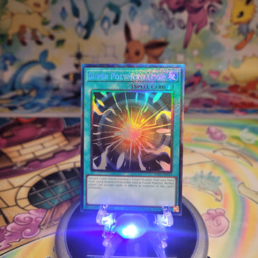 A Prismatic Collector's Rare "Super Polymerization" card from the Yugioh Set: Quarter Century Bonanza (RA03).