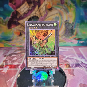 A Super Rare "Super Quantal Mech Beast Aeroboros" card from the Yugioh Set: Wing Raiders.