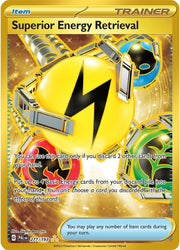 A Secret Rare "Superior Energy Retrieval (277/193)" card from the Pokemon Set: Paldea Evolved.