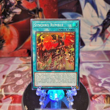 A Super Rare "Synchro Rumble" card from the Yugioh Set: Age of Overlord.