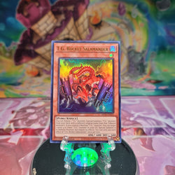 An Ultra Rare "T.G. Rocket Salamander" card from the Yugioh Set: 25th Anniversary Tin: Dueling Mirrors.