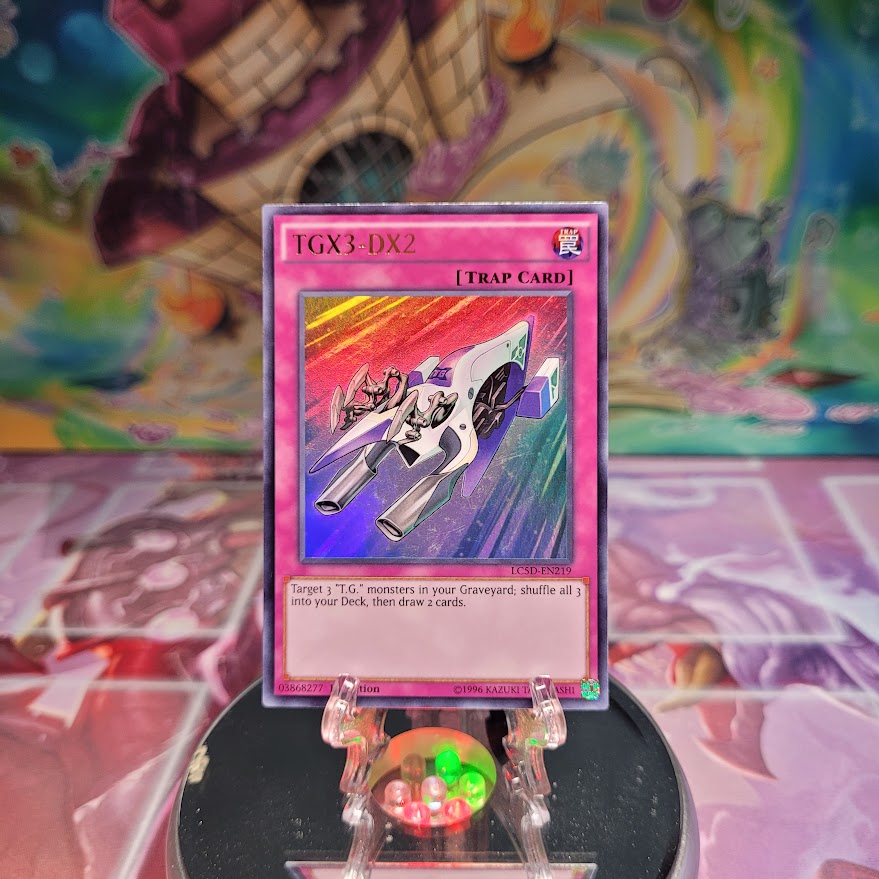 An Ultra Rare "TGX3-DX2" card from the Yugioh Set: Legendary Collection 5D's.