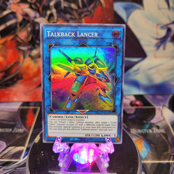 A Super Rare "Talkback Lancer" card from the Yugioh Set: Fists of the Gadgets.