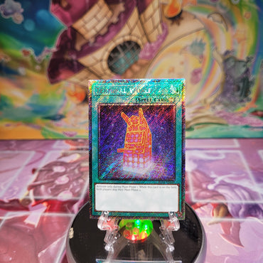 A Platinum Secret Rare "Terminal World" card from the Yugioh Set: Quarter Century Stampede (RA04).