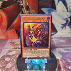 An Ultra Rare "The Agent of Destruction - Venus" card from the Yugioh 25th Anniversary Tin: Dueling Heroes set.