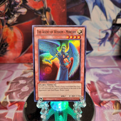 A Super Rare "The Agent of Wisdom - Mercury" card from the Yugioh Set: Legendary Collection 3: Yugi's World (LCYW).