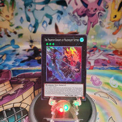 A Super Rare “The Phantom Knights of Malevolent Scythe” card from the Yugioh Set: Chaos Origins (CORI).