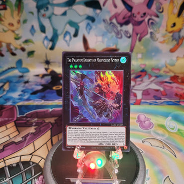 A Super Rare “The Phantom Knights of Malevolent Scythe” card from the Yugioh Set: Chaos Origins (CORI).