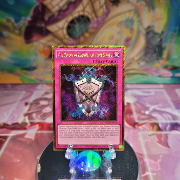 A Gold Secret Rare "The Phantom Knights of Tomb Shield" card from the Yugioh Set: Premium Gold: Infinite Gold (PGL3).
