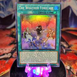  A Super Rare "The Weather Forecast" card from the Yugioh Set: Dimension Force.