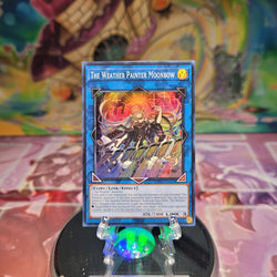 A Super Rare "The Weather Painter Moonbow" card from the Yugioh Set: 25th Anniversary Tin: Dueling Heroes Mega-Tin Mega Pack. 