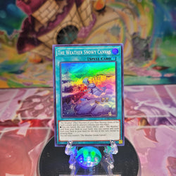 A Super Rare "The Weather Snowy Canvas" card from the Yugioh Set: Spirit Warriors.