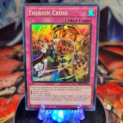  A Super Rare "Therion Cross" card from the Yugioh Set: Dimension Force.