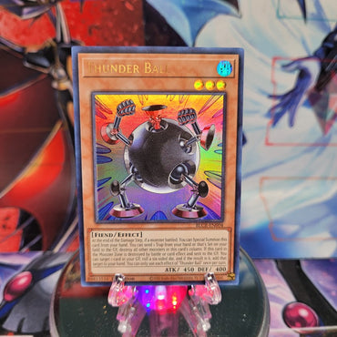 An Ultra Rare "Thunder Ball" card from the Yugioh Set: Battles of Legend: Crystal Revenge.