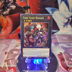 A Secret Rare "Time Thief Redoer" card from the Yugioh Set: Rarity Collection 1 