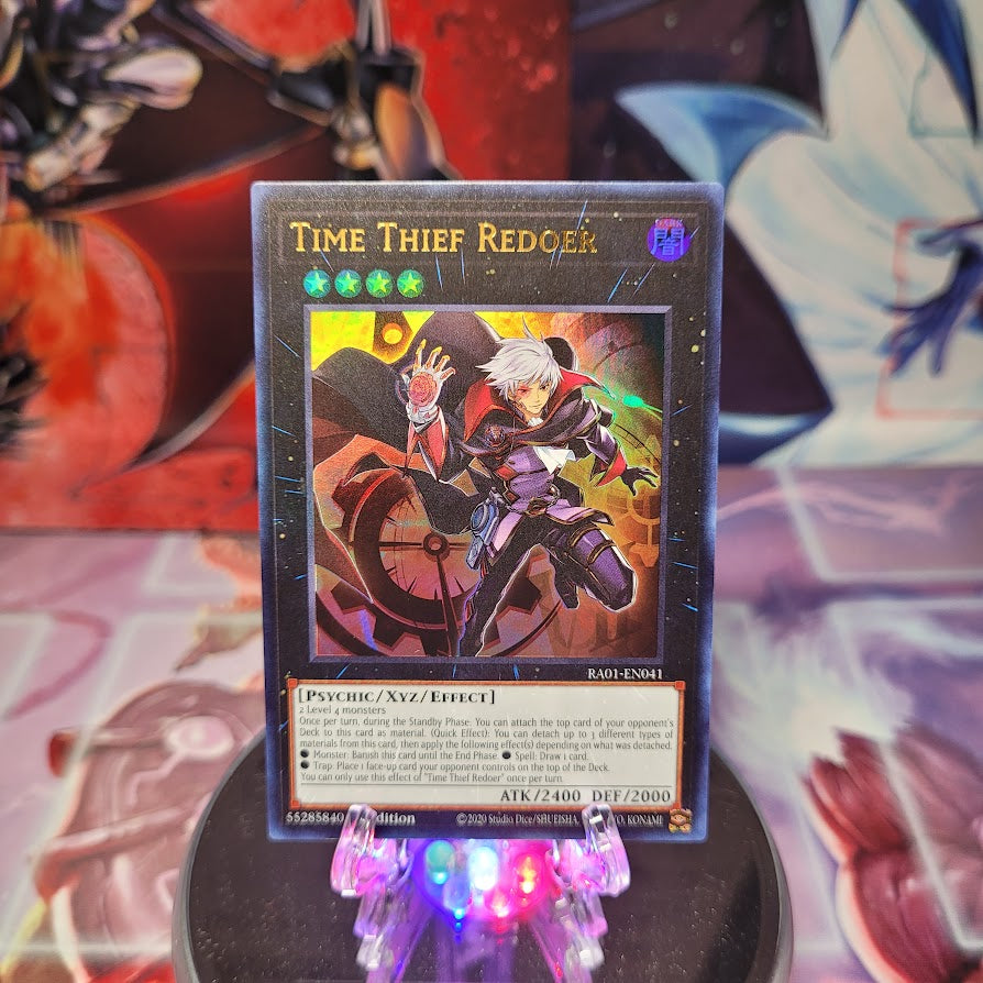 An Ultra Rare "Time Thief Redoer" card from the Yugioh Set: Rarity Collection 1 (RA01).