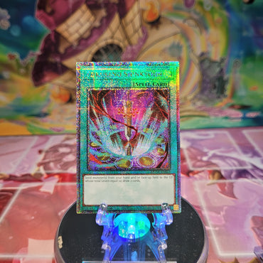 A Quarter Century Secret Rare "Tokusano Shinkyojin" card from the Yugioh Set: Duelist Nexus.