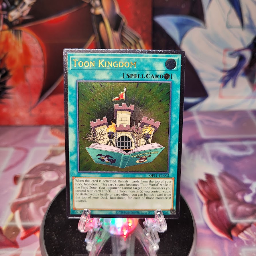 An Ultimate Rare "Toon Kingdom" card from the Yugioh OTS Tournament Pack 14 set (OP14).