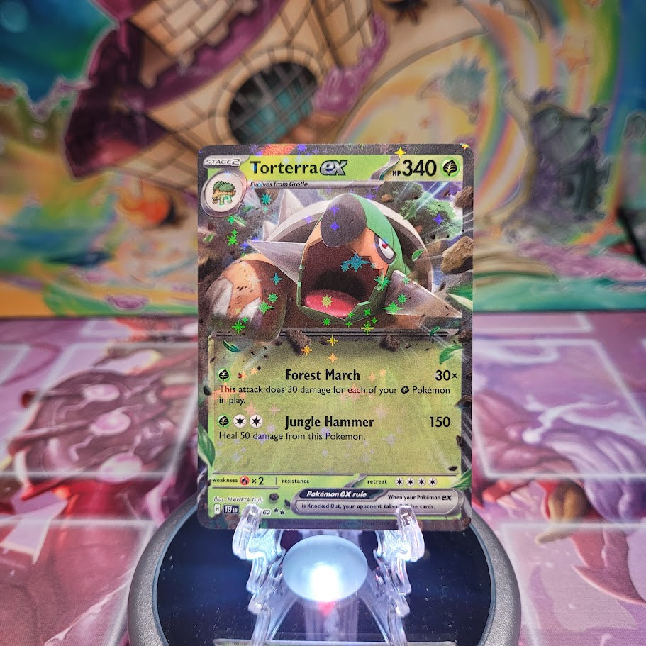 A Double Rare "Torterra Ex" (012/162) card from the Pokemon Set: Scarlet & Violet: Temporal Forces.