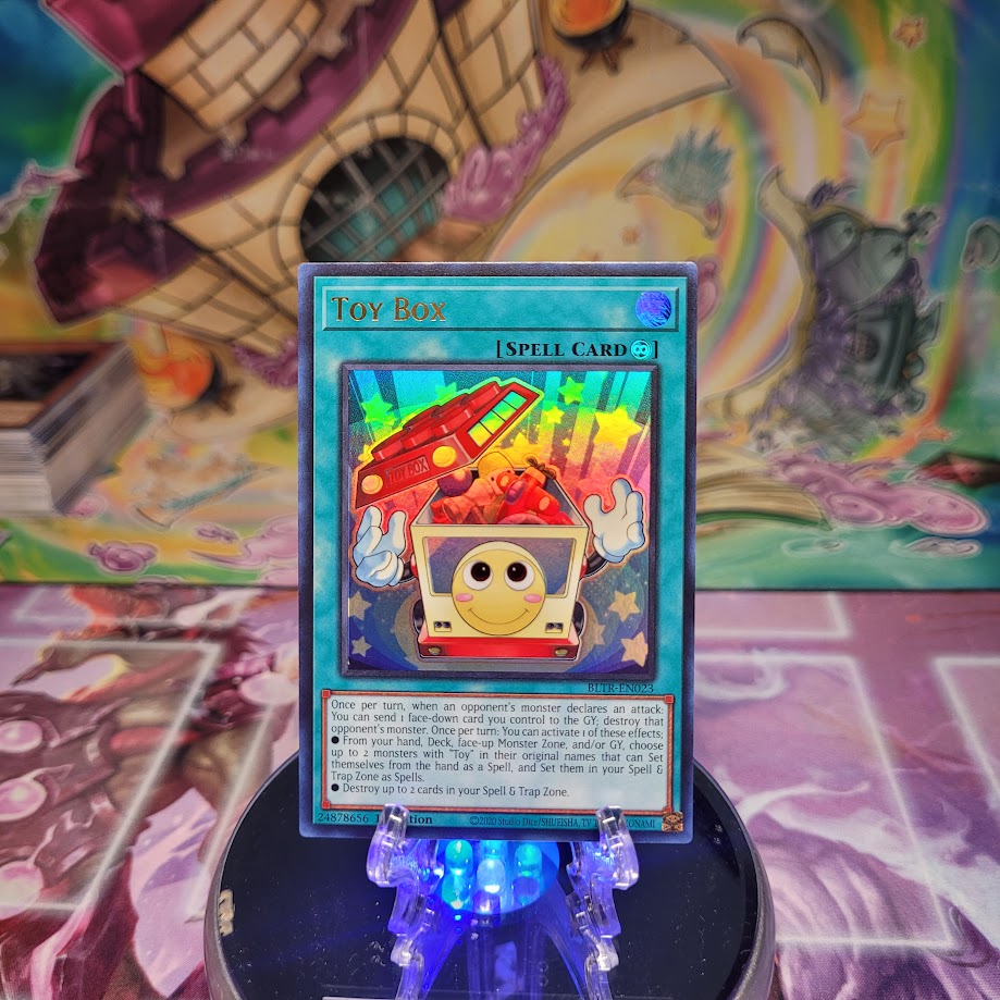 An Ultra Rare "Toy Box" card from the Yugioh Set: Battles of Legend: Terminal Revenge.