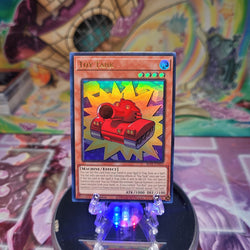 An Ultra Rare "Toy Tank" card from the Yugioh Set: Battles of Legend: Terminal Revenge.