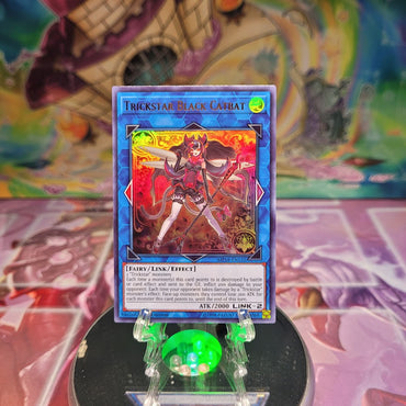 An Ultra Rare "Trickstar Black Catbat" card from the Yugioh 2018 Mega-Tins Mega Pack.