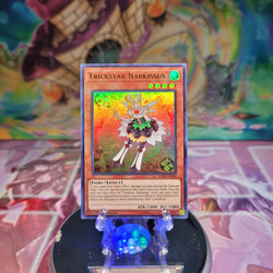 An Ultra Rare "Trickstar Narkissus" card from the Yugioh Set: battles of Legend: Relentless Revenge.