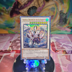 A Duel Terminal Ultra Rare "Trishula, Dragon of the Ice Barrier" card from the Yugioh Set: Hidden Arsenal: Chapter 1.