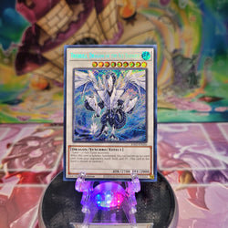  A Secret Rare "Trishula, Dragon of the Ice Barrier" card from the Yugioh Set: Rarity Collection 2 (RA02).