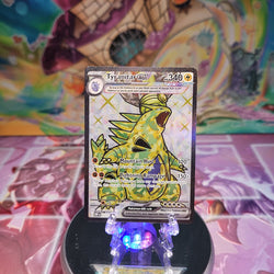 An Ultra Rare "Tyranitar Ex" (211/197) card from the Pokemon Set: Obsidian Flames.