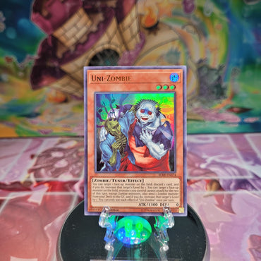 An Ultra Rare "Uni-Zombie" card from the Yugioh Set: Battles of Legend: Relentless Revenge.