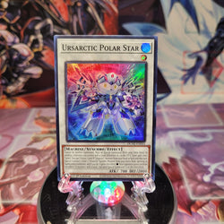 A Super Rare "Ursarctic Polar Star" card from the Yugioh Set: Duelist Nexus. 