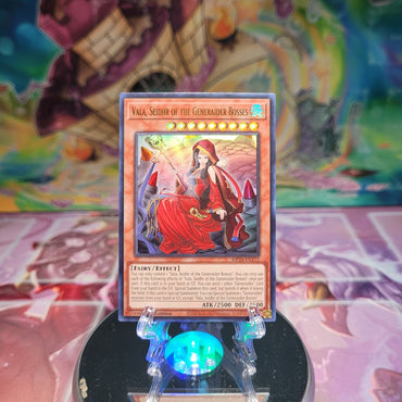 An Ultra Rare "Vala, Seidhr of the Generaider Bosses" card from the Yugioh Set: 25th Anniversary Tin: Dueling Mirrors.