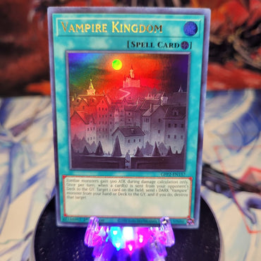 An Ultra Rare "Vampire Kingdom" card from the Yugioh Set: Ghosts From the Past: The 2nd Haunting (GFP2).