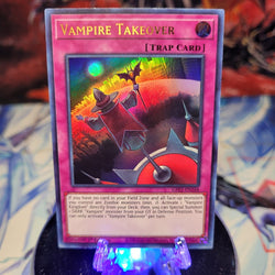 An Ultra Rare "Vampire Takeover" card from the Yugioh Set: Ghosts From the Past: The 2nd Haunting (GFP2).