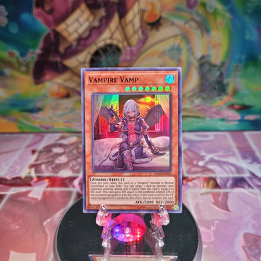 A Super Rare "Vampire Vamp" card from the Yugioh Set: Dark Saviors.