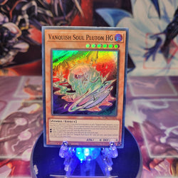 A Super Rare "Vanquish Soul Pluton HG" card from the Yugioh Set: Wild Survivors.