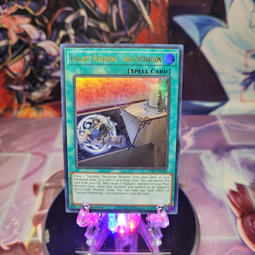 An Ultra Rare "Vaylantz Wakening - Solo Activation" card from the Yugioh Set: Darkwing Blast (DABL).