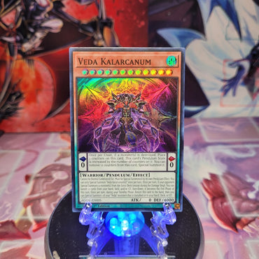 A Super Rare "Veda Kalarcanum" card from the Yugioh Set: Age of Overlord.