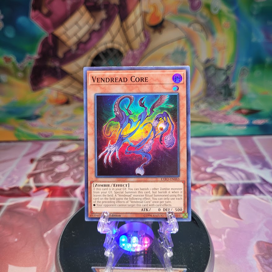 A Super Rare "Vendread Core" card from the Yugioh Set: Extreme Force.