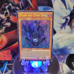 A Secret Rare "Vijam the Cubic Seed" card from the Yugioh Set: The Dark Side of Dimensions Movie Pack: Secret Edition.