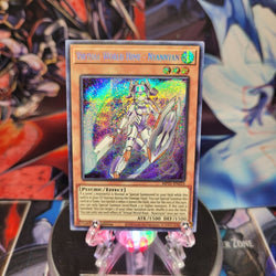 A Prismatic Secret Rare "Virtual World Hime - Nyannyan" card from the Yugioh 2021 Tin of Ancient Battles.